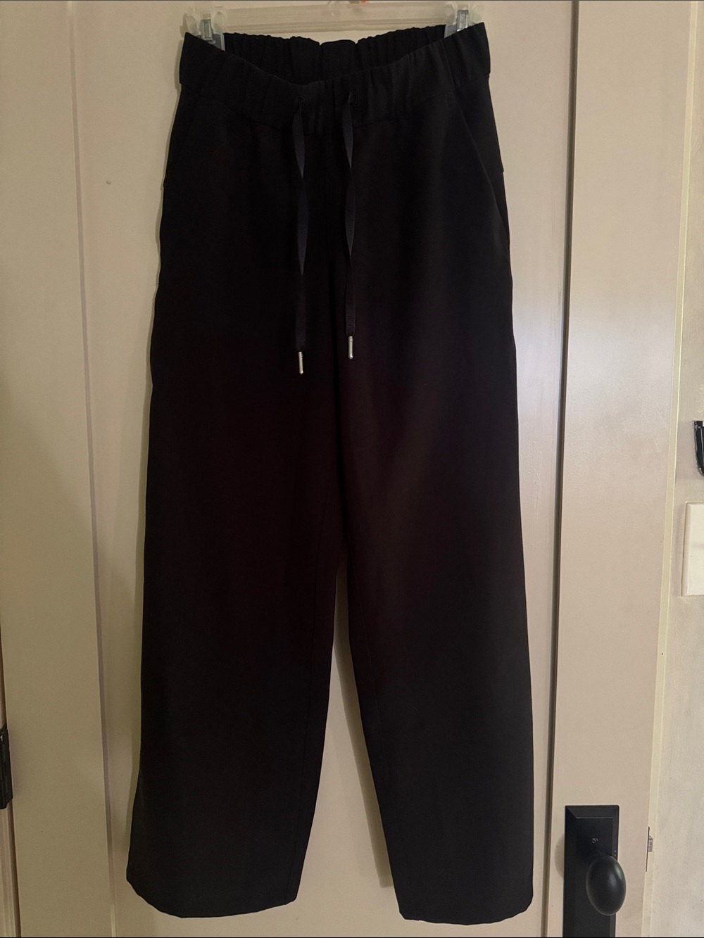 lululemon athletica Women's Wide Leg Black Drawstring Pants